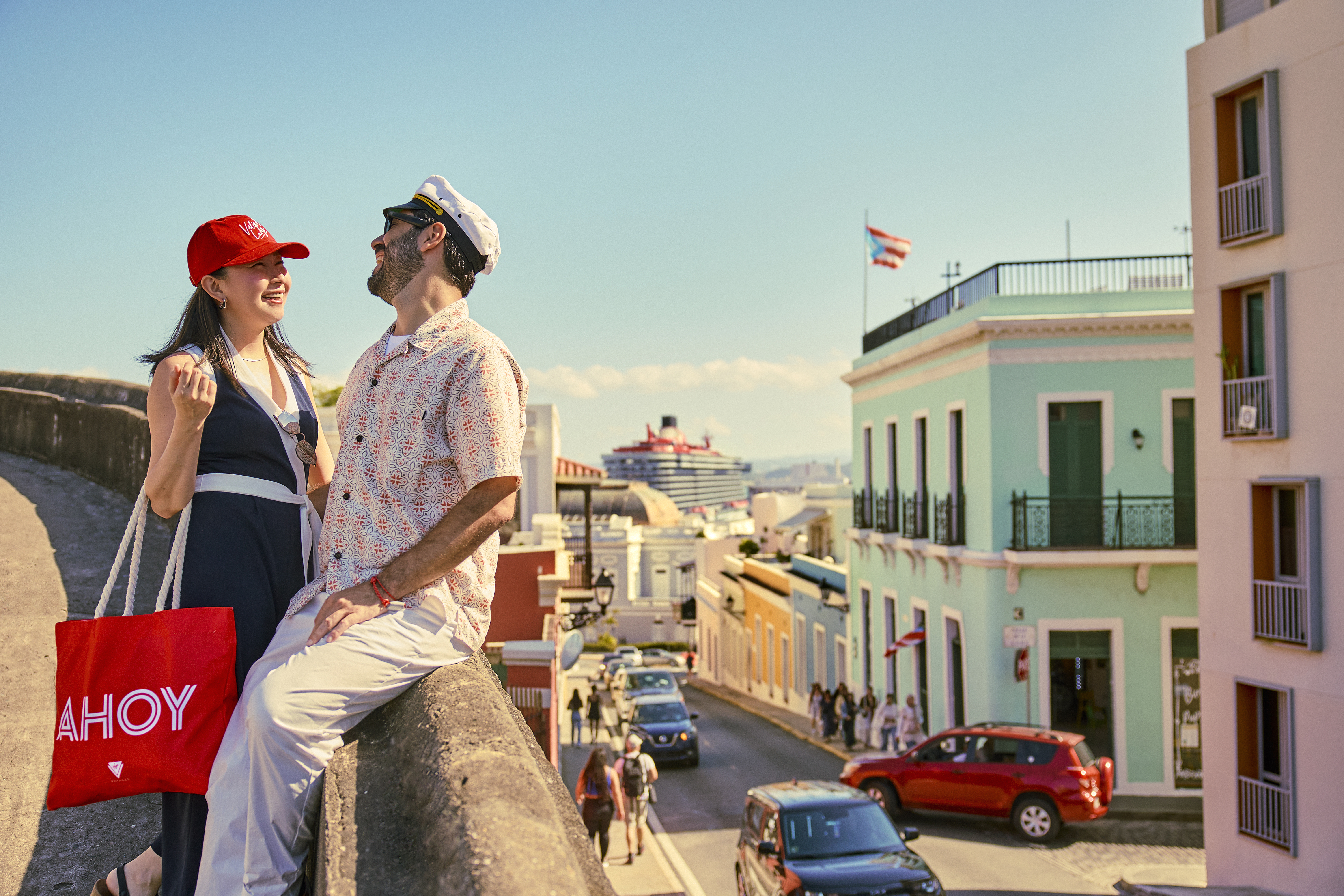 Couple exploring Old San Juan
